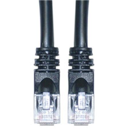 CABLE WHOLESALE Cat5e Black Ethernet Patch Cable Snagless Molded Boot 10 foot 10X6-02210